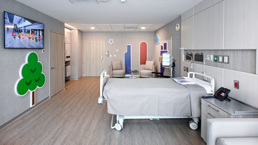Habitación de Angeles Kids, la nueva área de atención pediátrica de Hospital Angeles Pedregal.